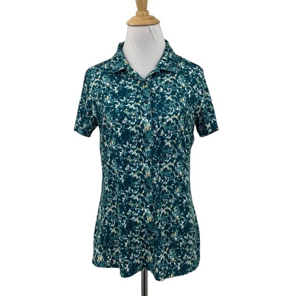 Puma Polo Shirt Womens S Small Cloudspun Camo Short Sleeve Moisture Wicking Golf - Picture 1 of 12
